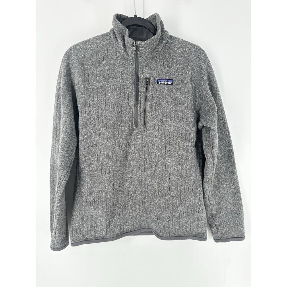Patagonia Men's S Better Sweater Rib Knit 1/4 Zip Fleece Pullover Stonewash Read
